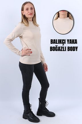 بادی بژ زنانه یقه ماهیگیر par lingerie pl - کد 875698483