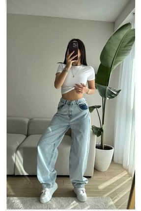 شلوار آبی زنانه پنبه ای Semesia - کد 875699578
