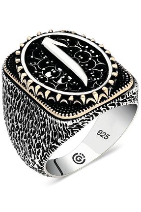 انگشتر نقره طوسی مردانه 925 عیار OTTOTESBİH - کد 875698388