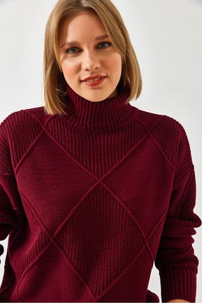 پلیور زرشکی زنانه ساده Bianco Lucci - کد 875696324
