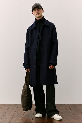 پالتو پشمی سرمه ای مردانه H&M - کد 875703094