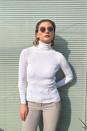 پلیور سفید زنانه ساده ModaPlaza - کد 875715798