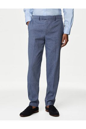 شلوار آبی مردانه کتان Marks & Spencer - کد 825481028