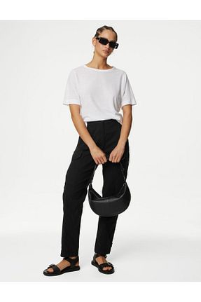 شلوار مشکی زنانه پنبه ای Marks & Spencer - کد 831806346