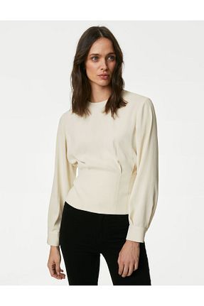 بلوز بژ زنانه ساده Marks & Spencer - کد 831598158