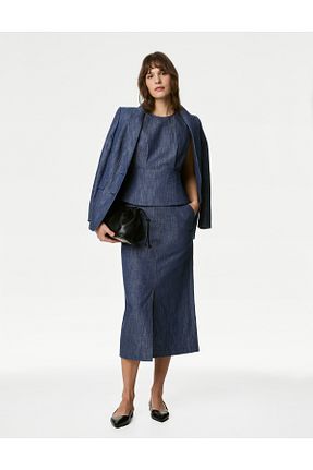 بلوز آبی زنانه ساده Marks & Spencer - کد 835575682