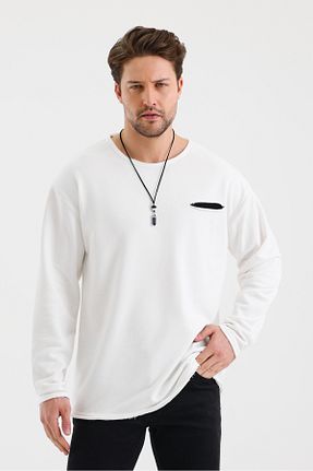 سوئیشرت سفید مردانه ساده BABBOSS - کد 875727386