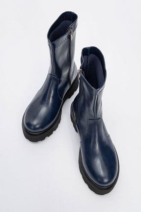 بوت / نیم بوت سرمه ای زنانه چرم مصنوعی luvishoes - کد 875728356