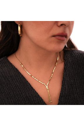 گردنبند طلا طلائی زنانه 14 عیار hakan mücevherat - کد 875732281
