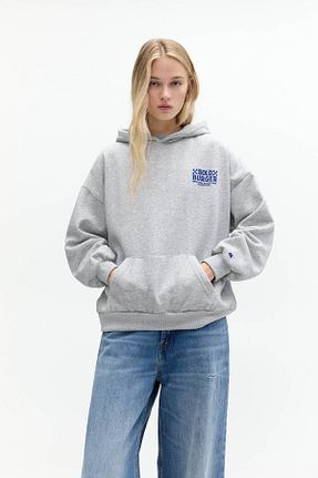 سوئیشرت طوسی زنانه چاپی Pull & Bear - کد 883461767