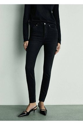 شلوار جین مشکی زنانه رگولار MANGO - کد 847342133