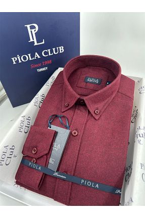 پیراهن زرشکی مردانه اسلیم Piola Club - کد 875787582