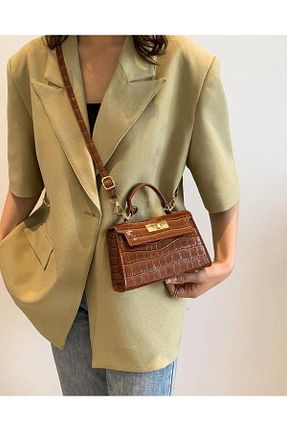 کیف دوشی قهوه ای زنانه چرم مصنوعی İAMBTŞY - کد 875789347