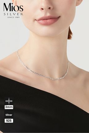 گردنبند نقره رنگی زنانه 925 عیار Mios Silver - کد 875784803