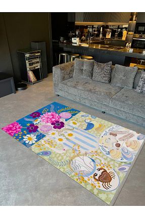 فرش رنگی قابل شستشو Rugs Modern Halı - کد 875812259