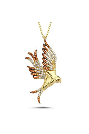 گردنبند نقره نارنجی زنانه 925 عیار ka ra - کد 850768206