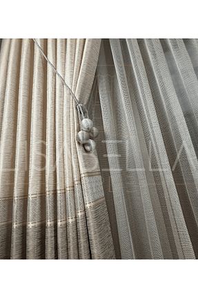 پرده زمینه بژ ساتن LisabellaHome - کد 875895751