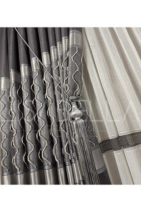 پرده زمینه طوسی ساتن LisabellaHome - کد 875895349