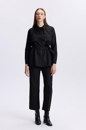 ست بالاتنه و پائین تنه مشکی زنانه بافتنی Zühre - کد 875900263