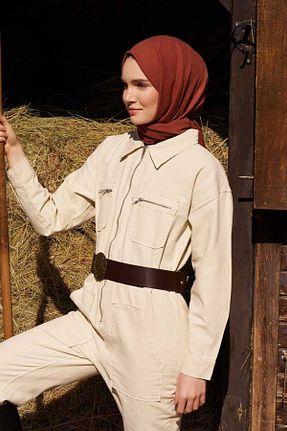 شال قهوه ای زنانه پلی استر Madame Polo - کد 875898631