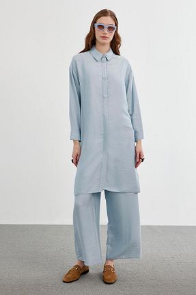 ست بالاتنه و پائین تنه فیروزه ای زنانه بافتنی Zühre - کد 812868263