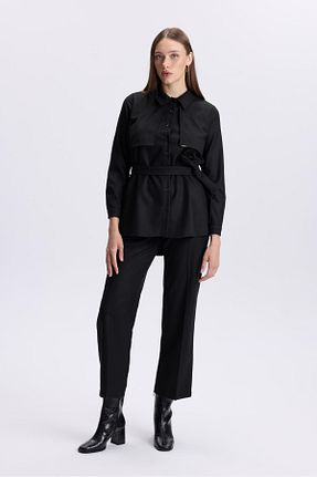 ست بالاتنه و پائین تنه مشکی زنانه بافتنی Zühre - کد 875900263