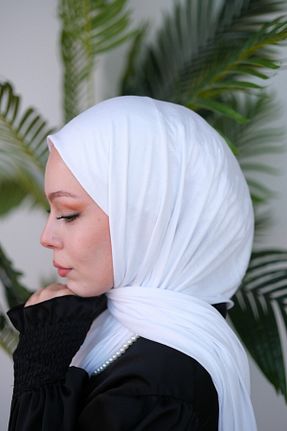 شال سفید زنانه پنبه ای Zenica - کد 876845196