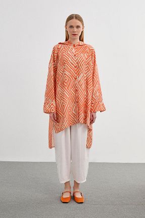 تونیک نارنجی زنانه بافتنی Zühre - کد 823662111
