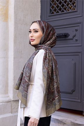 شال خاکی زنانه پنبه ای hkpolo - کد 872442301