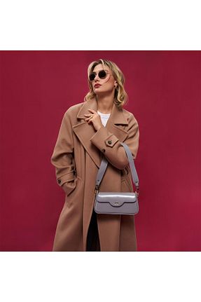 کیف دوشی طوسی زنانه چرم مصنوعی Matmazel - کد 875951505