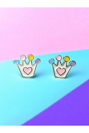 گوشواره نقره رنگی بچه گانه 925 عیار LITTLELUXE - کد 875968269
