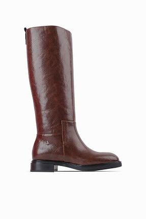 چکمه قهوه ای زنانه پاشنه کوتاه (1 - 4 سانتی متر) LAL SHOES & BAGS - کد 875959382