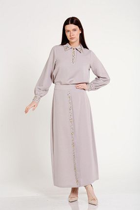 ست بالاتنه و پائین تنه قهوه ای زنانه بافتنی Sassofono - کد 875972345