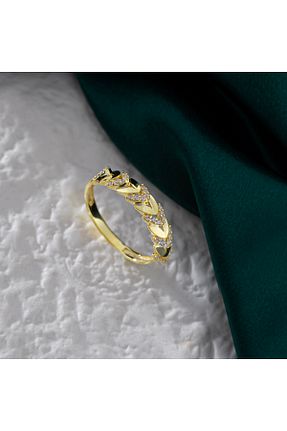 انگشتر نقره زرد زنانه زیرکن Akgül Silver - کد 875970743