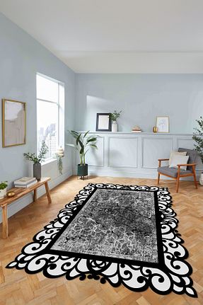 فرش مشکی زیره ضد لغزش Viyana Home - کد 876031298