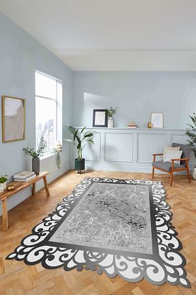 فرش طوسی زیره ضد لغزش Viyana Home - کد 876040157