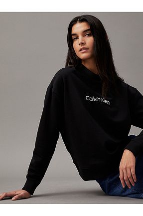سوئیشرت مشکی زنانه ساده Calvin Klein - کد 875986184