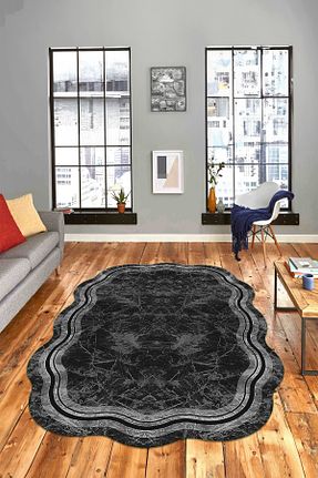 فرش طوسی زیره ضد لغزش Viyana Home - کد 876037684