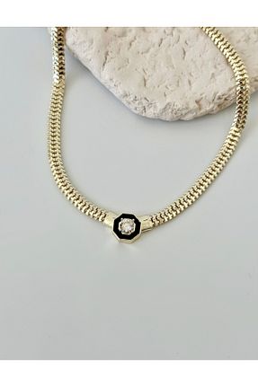 گردنبند استیل ( فولاد ) طلائی زنانه رودیوم Genel Markalar - کد 833306261