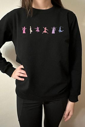 سوئیشرت مشکی زنانه چاپی ParsCollection - کد 876144073