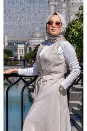 لباس مجلسی حجاب زنانه یقه نامتقارن RENGARENG - کد 876289591