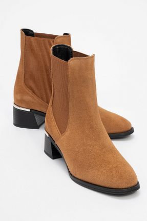 بوت / نیم بوت قهوه ای زنانه چرم خالص luvishoes - کد 876276146