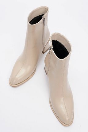 بوت / نیم بوت بژ زنانه چرم مصنوعی luvishoes - کد 876276419