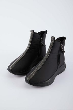 بوت برفی مشکی زنانه چرم مصنوعی Genel Markalar - کد 876292246