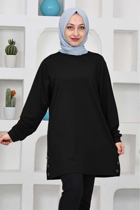 تونیک حجاب مشکی زنانه مخلوط پلی استر FERRY BUTİK - کد 876315669