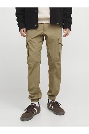 شلوار قهوه ای مردانه پنبه - الاستین Jack & Jones - کد 859865856