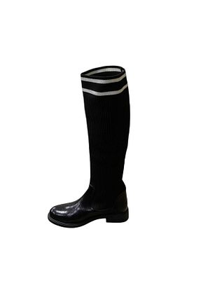چکمه مشکی زنانه پارچه ای miçe shoes - کد 876340227