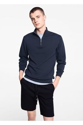 شلوار سرمه ای مردانه کتان MANGO Teen - کد 821621308