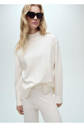 پلیور نباتی زنانه ساده MANGO - کد 876374679