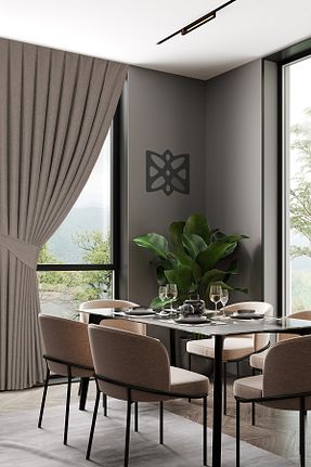 پرده زمینه سرمه ای پلی استر MARİTSA - کد 332505699
